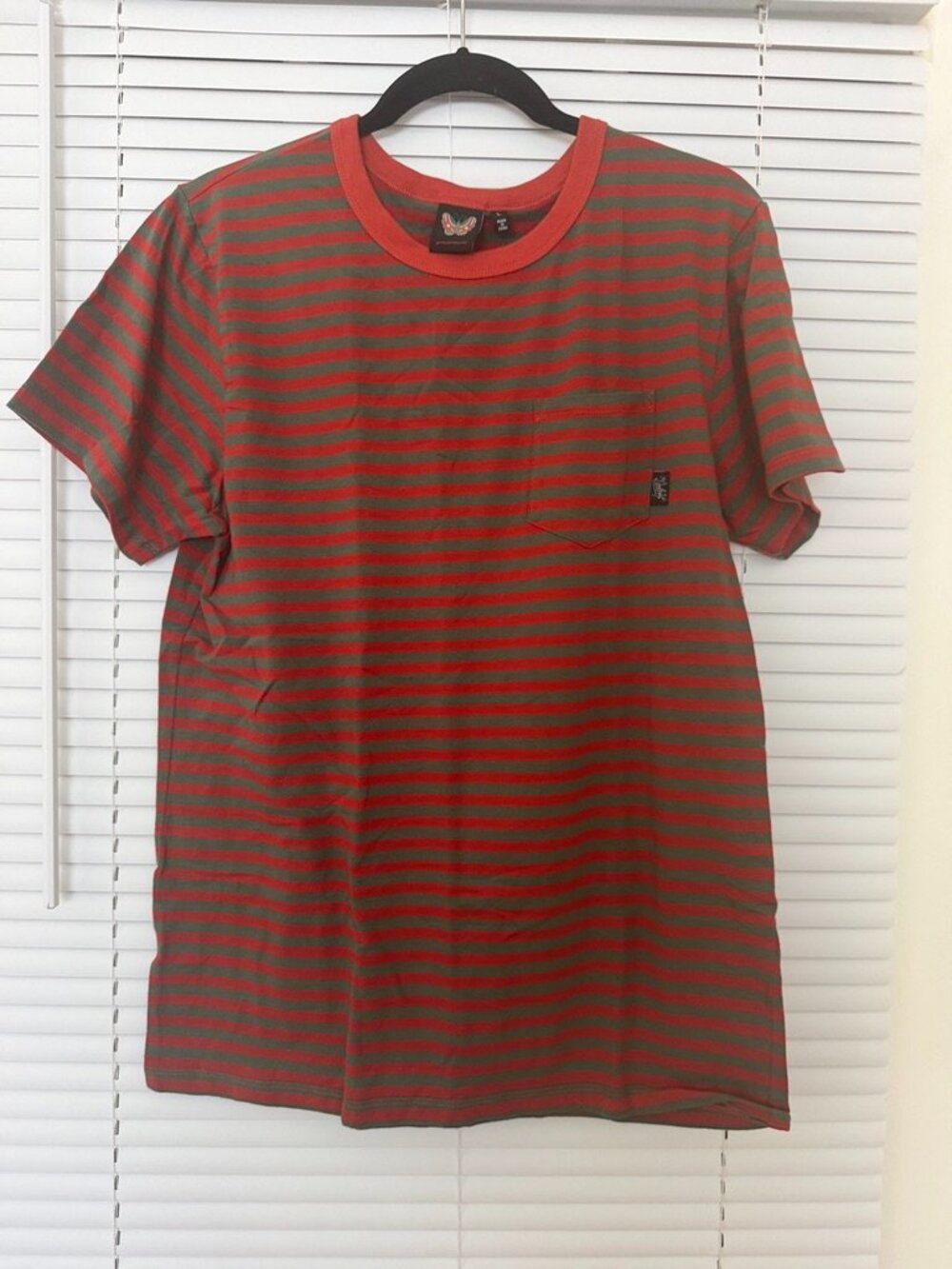 Girrlscout The Tommy Striped Tee Red and Tan Stripes Size L